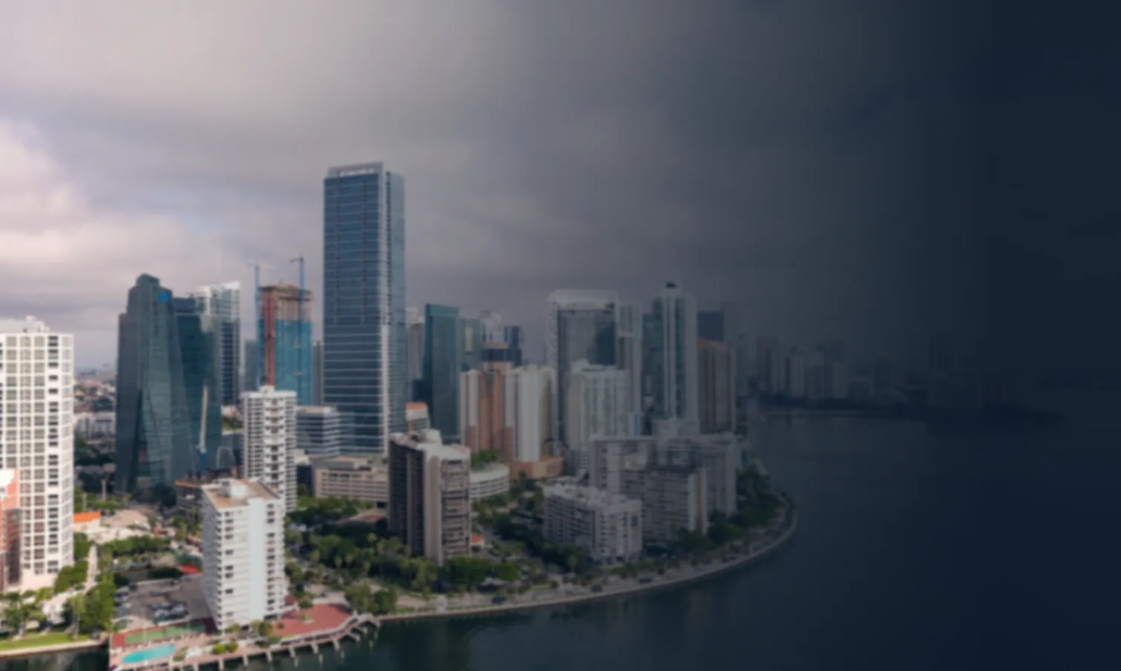 City skyline with commercial towers under construction